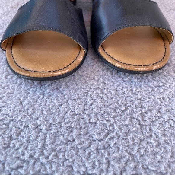 BOC Born Concept Emmeline Black Leather Strap Block Heels Sz 9 M - Picture 2 of 15